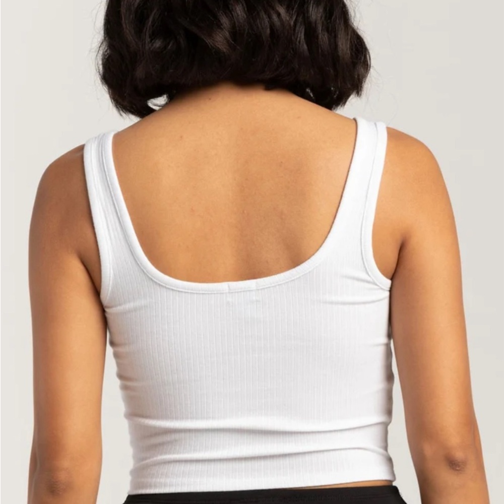 White Ribbed Tank Top - Picture 2 of 4